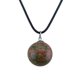 20mm Natural Crystal Sphere Pendant With Black Wax Cord, Round Gemstone Ball Chakra Healing Necklace Charms For DIY Jewelry Making & Friendship Gift