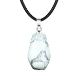 30mm Natural Crystal Coffin Pendant Necklace, Gothic Healing Stone Charm for Halloween
