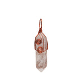 Natural Crystal Hexagonal Point Pendant • Copper Wire Wrapped Double Spiral Crystal Charm • Healing Chakra Gemstone Jewelry Making Accessory