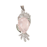 Silver Parrot Gemstone Pendant for DIY Making Jewelry #SP1764-Bird Animal Charms