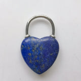 Natural Crystal Heart Lock Pendant Charms, Chakra Stone Beads for DIY Necklace Jewelry Making