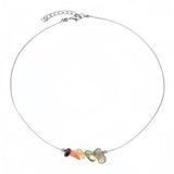 Chakra Crystal Chip Bar Necklace | Natural Gravel Stone Stainless Steel Chain for Women