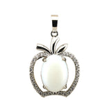 Natural Gemstone Christmas Fruit Apple Pendant Necklace for Women Men Teachers Appreiation Gift For Mentor Coach Principa