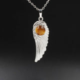 Crystal Angel Wing Pendant Necklace Angel Wing Necklace for Women Sterling Silver Friendship Cubic Zirconia Angel Wing Pendant