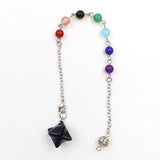 Multi Natural Crystal Merkaba Star Pendant Necklace Mixed Gemstone 3D Star Charm Jewelry for Women Gift