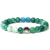 Natural Stone Stretch Beaded Bracelet with Turquoise Accent & Heart Charm Chakra Energy Healing Elastic Bracelet for Women Stacking Jewelry