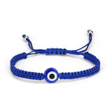 Adjustable Evil Eye Braided Rope Bracelet with Silver Elephant Charm Turkish Lucky Protection Red Black Blue String Bracelets for Women Men Amulet Jewelry
