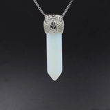 Natural Crystal Point Pendant Silver Filigree Crown Cap Chakra Healing Wand Charm for Reiki Jewelry Making