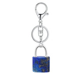 Natural Lock-Shaped Crystal Keychain Good Luck Charm for Women Jewelry Making