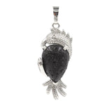 Silver Parrot Gemstone Pendant for DIY Making Jewelry #SP1764-Bird Animal Charms