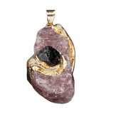 New Design Carving Raw Irregular Crystal Fluorite Stone Pendant for Necklace Jewelry Making