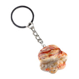 28×30mm Natural Crystal Cat Paw Keychain | Cute Gemstone Pendant Keyring for Animal Lovers