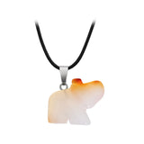 Natural stone hand carved Elephant Pendant original stone crystal elephant jade pendant Sculpture Statue Healing Reiki Pocket