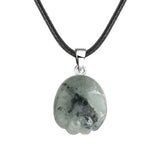 23×25mm Hand-Carved Crystal Footprint Pendant | Natural Gemstone Paw Print Necklace for Healing