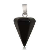 Faceted Cone Crystal Pendants for DIY Jewelry Making, Natural Gemstone Dowsing Pendulum Charms with Bail, Wholesale Wicca Divination Supplies for Necklaces