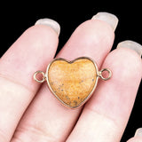 13MM Gemstone Heart Pendant Connector for Making Jewelry Wrapped Gold Plated