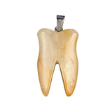 32mm Natural Crystal Tooth Pendant | Hand-Carved Gemstone Tooth Charm Necklace for Reiki Healing