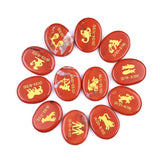 Carving 12 Constellation Healing Stones Multiple Gemstones Choose Oval Polished Gemstone Collectibles #SP1904-W16