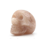 Halloween Skull Crystal Carving | Natural Unakite Healing Stone Figurine for Gothic Home Decor & Gift