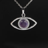 Choose your Gemstone Pendant with Chain evil eye symbol necklace Pendant 925 sterling-silver for women in size 18 inches