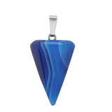 Faceted Cone Crystal Pendants for DIY Jewelry Making, Natural Gemstone Dowsing Pendulum Charms with Bail, Wholesale Wicca Divination Supplies for Necklaces