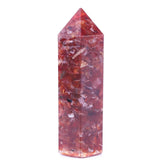 Orgonite Chipped Crystal Hexagonal Wand Point Tower  Natural Chakra Chips Resin Obelisk for Meditation Home Decor