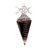 Triple Moon Pentacle Orgone Pendulum Pendant Resin Crystal Dowsing Charm for Wicca & Spiritual Jewelry