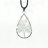 Tree of Life Birthstone Sterling Silver Pendant Necklace Jewelry  Natural Healing Crystals Quartz  Necklace for unisex