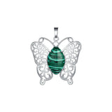 Mystic Butterfly Natural Crystal Pendant – Elegant Hollow Wing Pink Quartz Statement Necklace