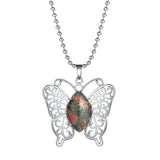 Butterfly Transformation Natural Crystal Pendants – Aesthetic Oval Gemstone Choker Necklace & Creative DIY Accessories