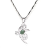 Mystical Moon Flower & Star Necklace - Durable Stainless Steel Pentacle Pendant - Spiritual Protection Gift for Seekers