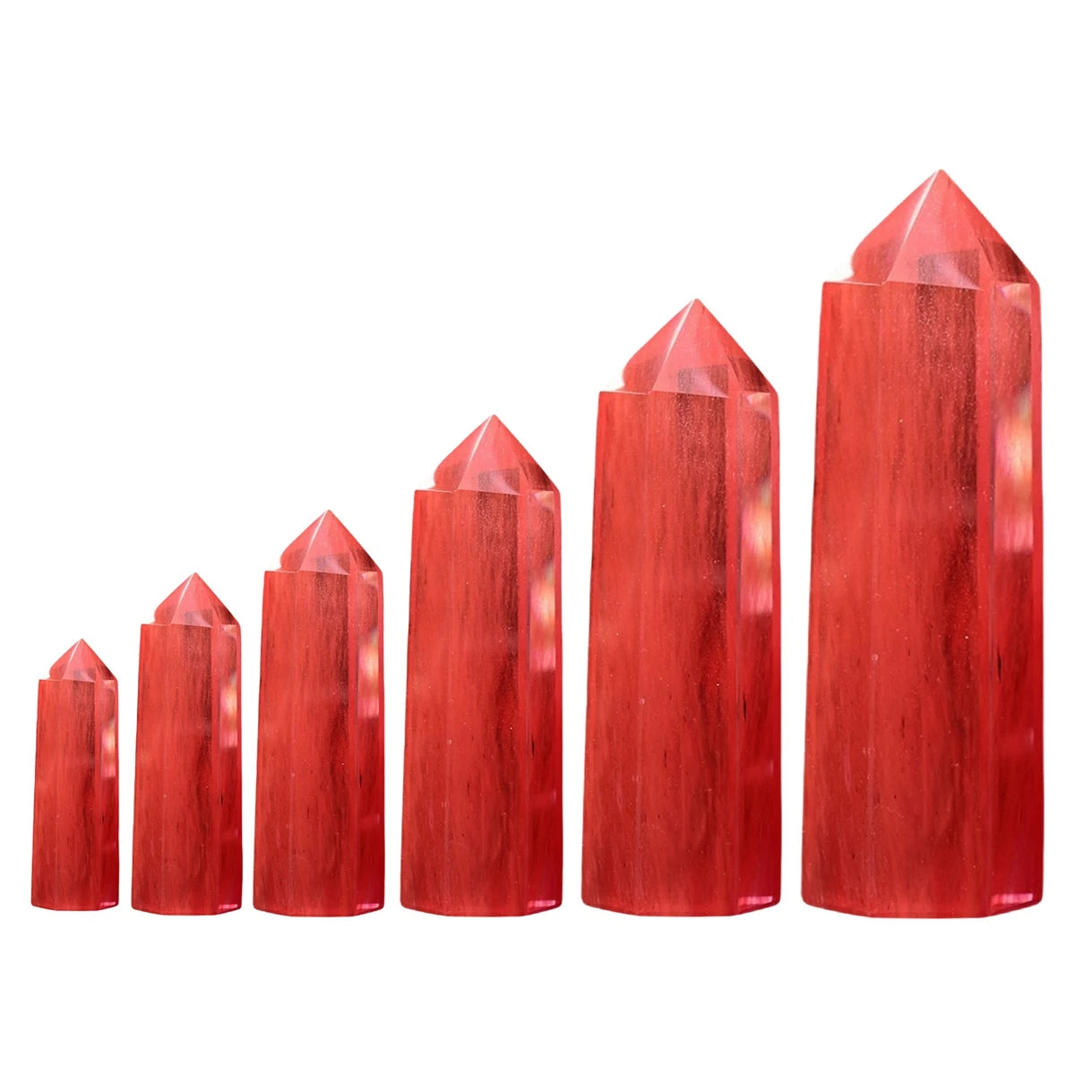 Vintage Multi-Sized Cherry Quartz Hexagonal Pillar Decoration Office Ornament Tower Agate Stone Crafts DIY Accessory Gift