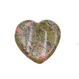 40mm Natural Heart Worry Stone, Thumb Groove Palm Crystal Stone Chakra Healing Stress Relief Pocket Stone