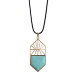 Gold Hollow Sun Ray Natural Stone Shield Arrow Pendant, Geometric Open‑Work Metal Frame Gemstone Pendant, Reiki Chakra Healing Crystal Charm for DIY Necklace Jewelry Making