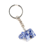 Cute Hand-Carved Natural Stone Polar Bear Keychain - Gemstone Crystal Animal Totem Keyring Backpack Purse Charms Gift
