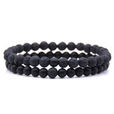 6mm Double Layer Natural Stone Stretch Bracelet, Chakra Healing Crystal Beaded Couple Bracelets Unisex Elastic Wrist Jewelry Gift for Men Women