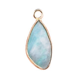 Facted Teardrop Gemstone Pendant for Making Jewelry Gold Wrappred