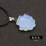Chakra Healing Shell Pendant | 20mm Natural Crystal Necklace Ocean-Inspired Reiki Jewelry