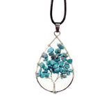 Tree of Life Birthstone Sterling Silver Pendant Necklace Jewelry  Natural Healing Crystals Quartz  Necklace for unisex