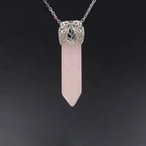 Natural Crystal Point Pendant Silver Filigree Crown Cap Chakra Healing Wand Charm for Reiki Jewelry Making