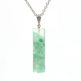 Natural 7 Chakra Crystal Gravel Cylindrical Pendant Resin Healing Stone Column Necklace Women Fashion Jewelry