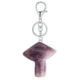23×28mm Natural Crystal Mushroom Keychain, Healing Gemstone Pendant for Car Keys & Bags