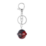 20mm Natural Crystal Planet Keychain, Cute Multicolor Stone Pendant for Bags & Wallets