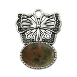 High Quality Natural Colorful Gem Stone Alloy Butterfly Pendant Fashion Women Jewelry Accessories for Children's Party Necklace