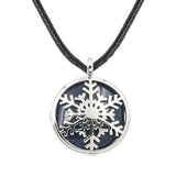 Hollow Snowflake Pendant Silver Plated Natural Crystal Inlay Winter Charm for Christmas Necklace Making