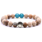 Natural Stone Stretch Beaded Bracelet with Turquoise Accent & Heart Charm Chakra Energy Healing Elastic Bracelet for Women Stacking Jewelry