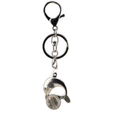 Bohemian Silver Marine Dolphin Key Ring • Cute Sea Animal Crystal Sphere Holder Clip • Heavy-Duty Swivel Lobster Clasp Christmas Gift