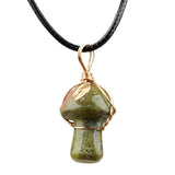 Bohemian Mushroom Crystal Necklace | 15×20mm Gemstone Pendant Vacation & Party Gift