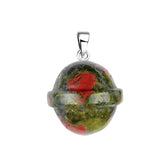 Creative UFO Planet Pendant | 20MM Natural Gemstone Necklace, Multi-Color Healing Crystal Jewelry