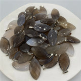 Faceted Horse Eye Natural Crystal Pendant, Multicolor Agate Gemstone Charms for DIY Necklace Jewelry Making